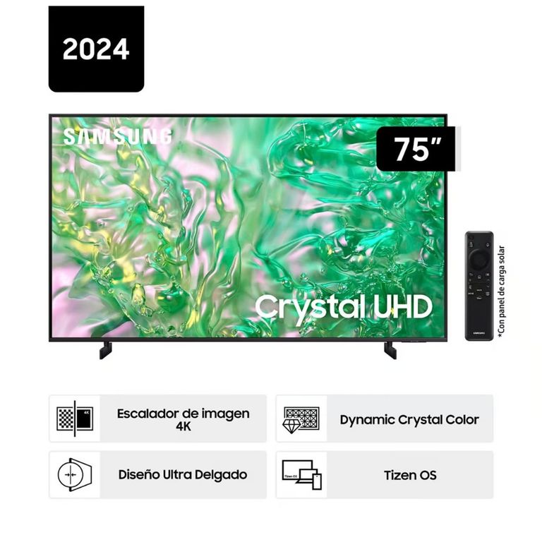 Televisor Samsung LED Smart TV 75 Crystal UHD 4K- UN75DU8000GXPE + Soundbar HW C400