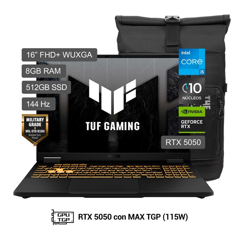 TUF Gaming F16 Intel Core i5-14450HX 205H 8GB 512SSD RTX5050 16" FHD+