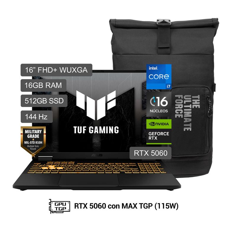 TUF Gaming A16 Intel Core i7-14650HX 16GB 512SSD RTX5060 16" FHD+