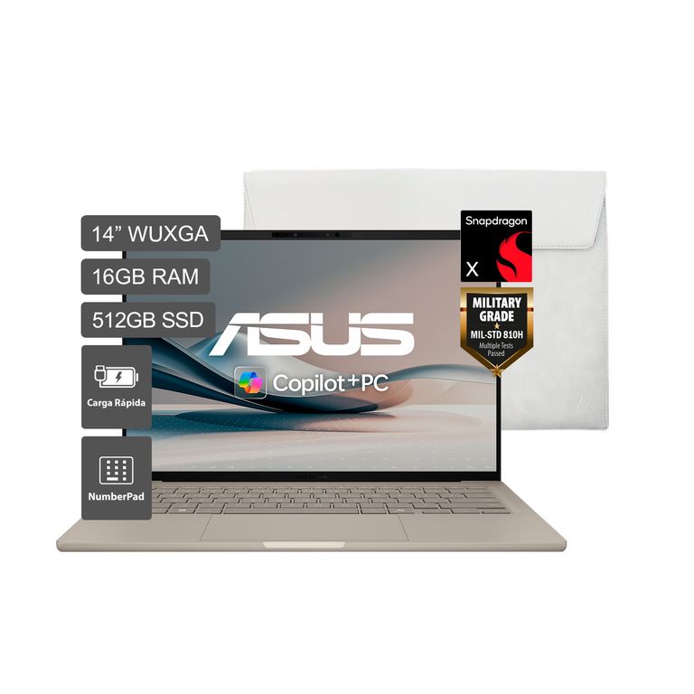 Zenbook A14 Snapdragon X1 26 100 16GB 512SSD 14" WUXGA