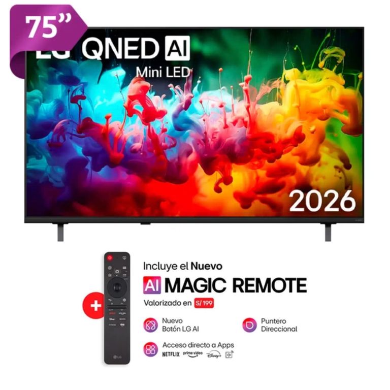 Televisor LG 75" QNED AI Mini LED 75QNED70BSA 4K Smart TV 2026