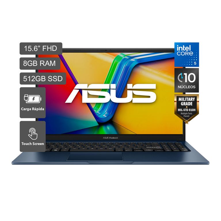 Laptop Vivobook 15 Intel Core 5 120U 8GB 512SSD 15.6" FHD PANTALLA TÁCTIL