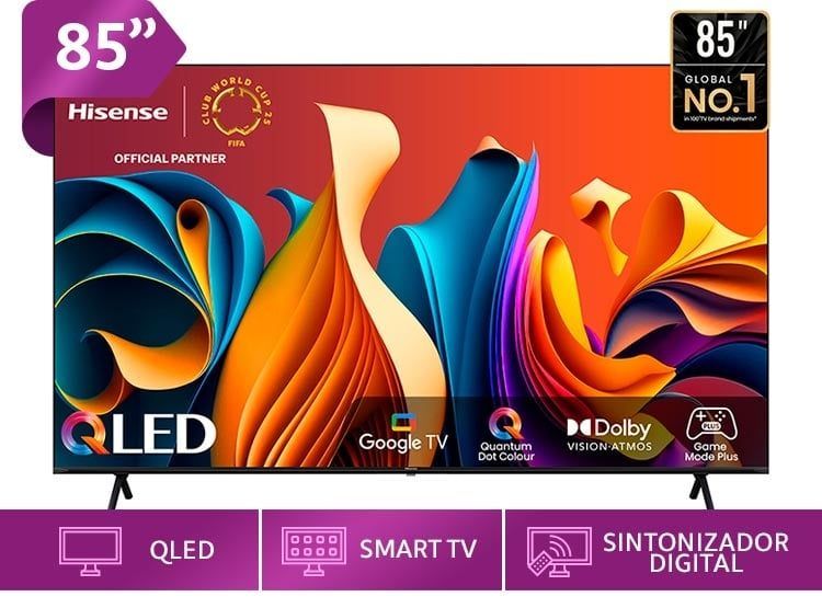 Televisor Hisense 85" 85Q6N 4K UHD Hi-QLED  Google Tv
