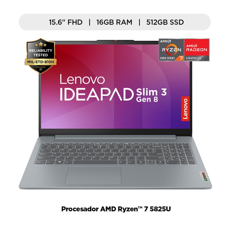Laptop Amd Ryzen 7 16gb 512gb Ssd Ideapad Slim 3 Serie 5000 15.6" Fhd