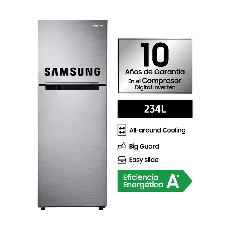 Refrigerador Samsung RT22FARADS8PE Silver 243Lt Gris