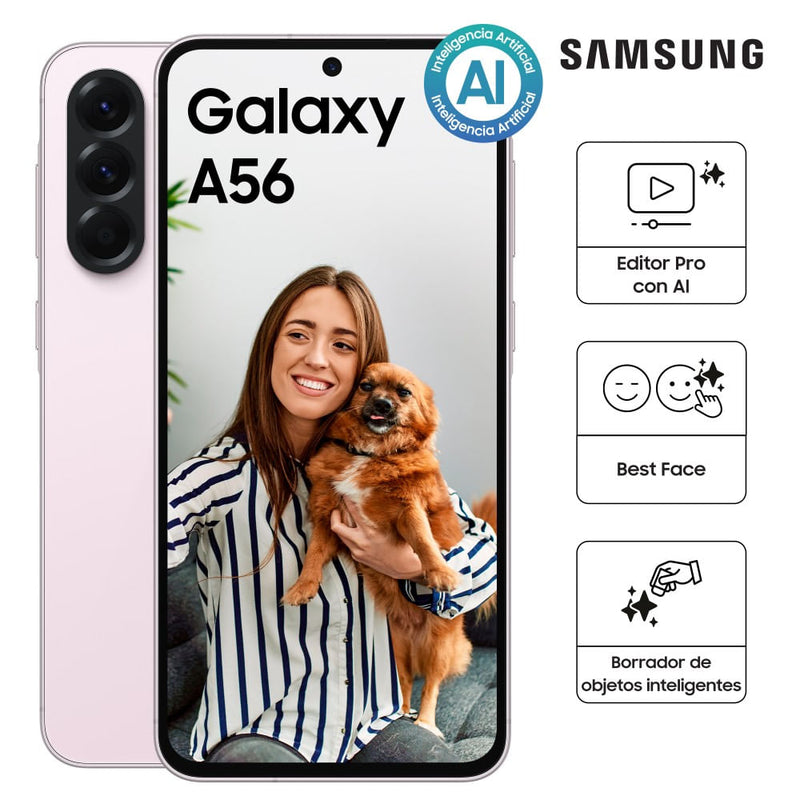 Celular Samsung A56 8GB RAM 256GB 6.7" Light Pink
