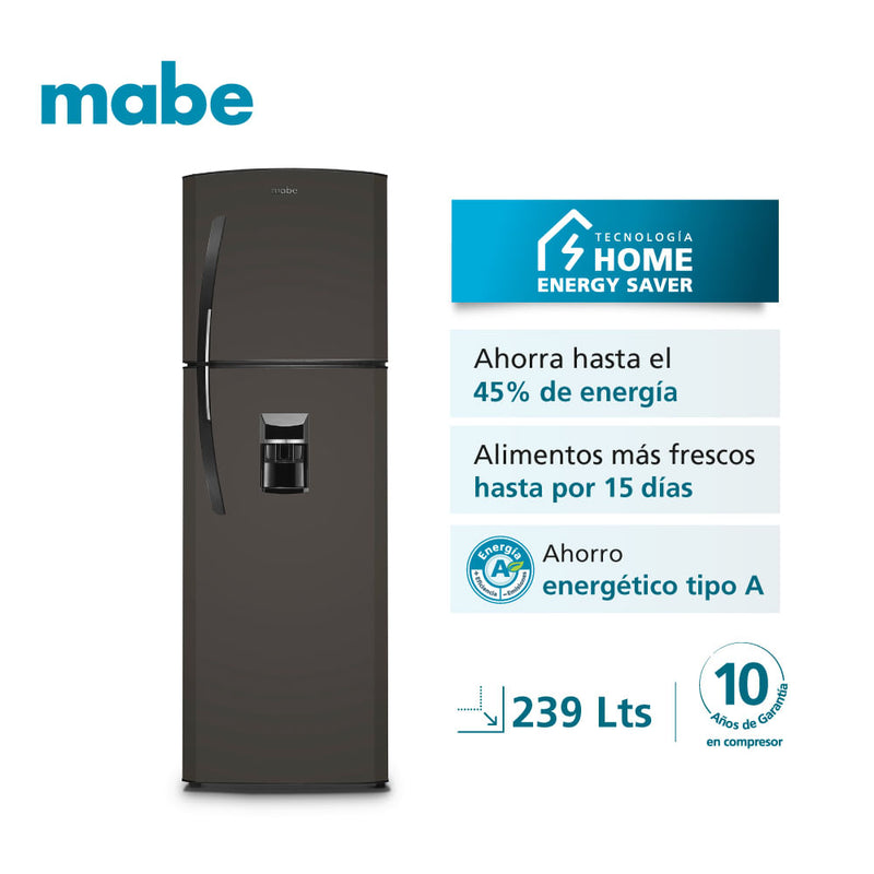 Refrigeradora Mabe RMA255FYPG Top Mount No Frost 239L Grafito