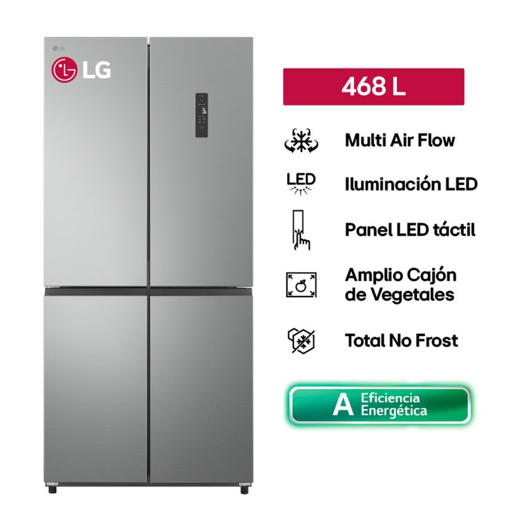 Refrigeradora LG 468L No Frost 4 Puertas GM49MPY Plata