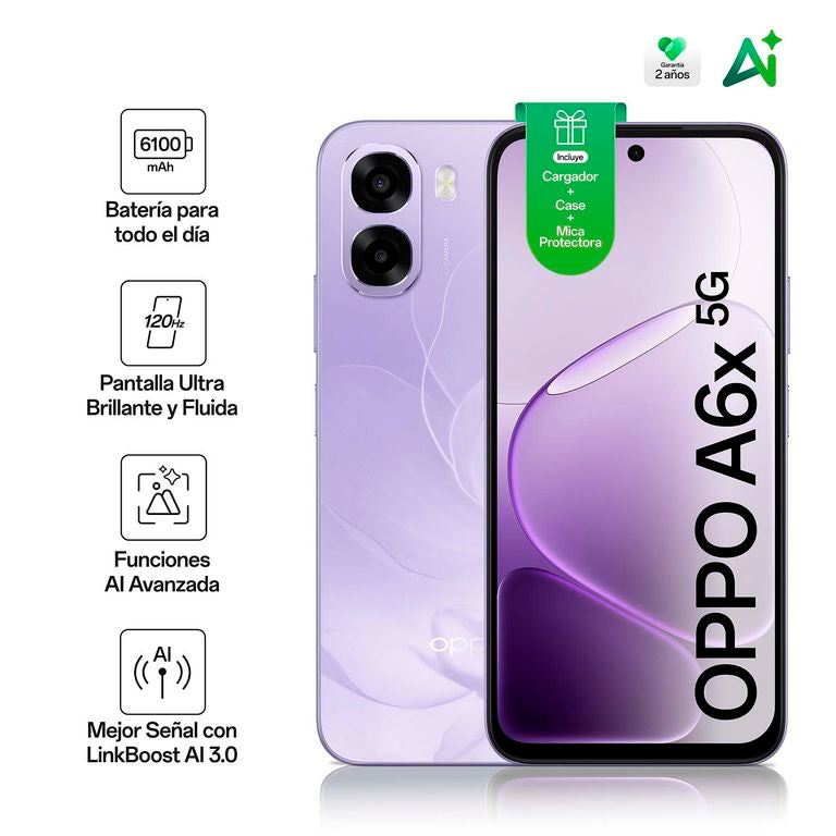 Celular A6X 4GB + 256GB Violeta