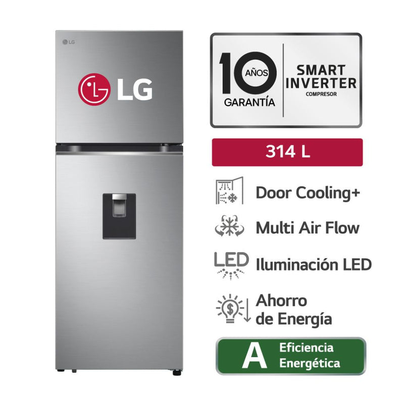 Refrigeradora LG Top Freezer GT31WPP 314L Plateada