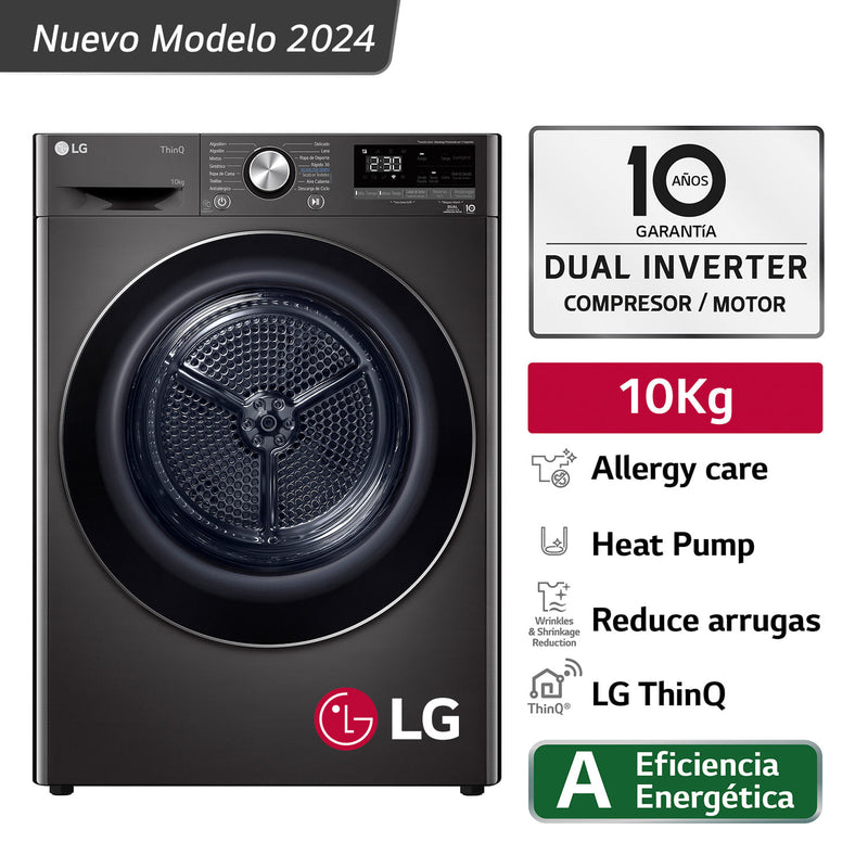 Secadora LG DF10BVC2S6 10 Kg Negro Acero