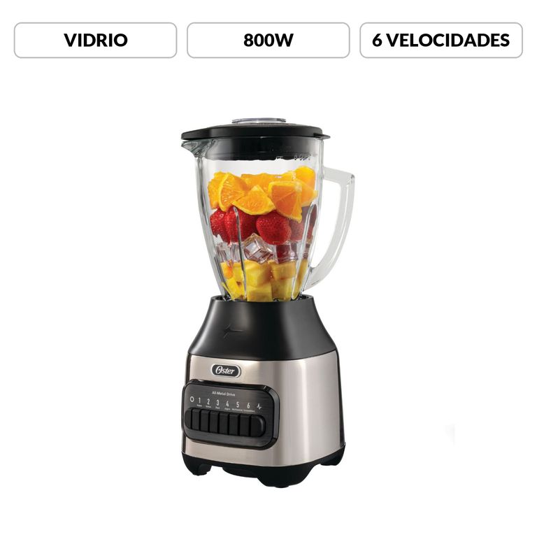 Licuadora 6 Velocidades Y Vaso De Vidrio