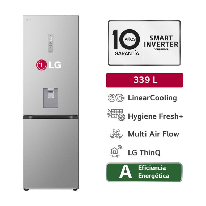 Refrigeradora LG 339L No Frost GB37SPY Plateado
