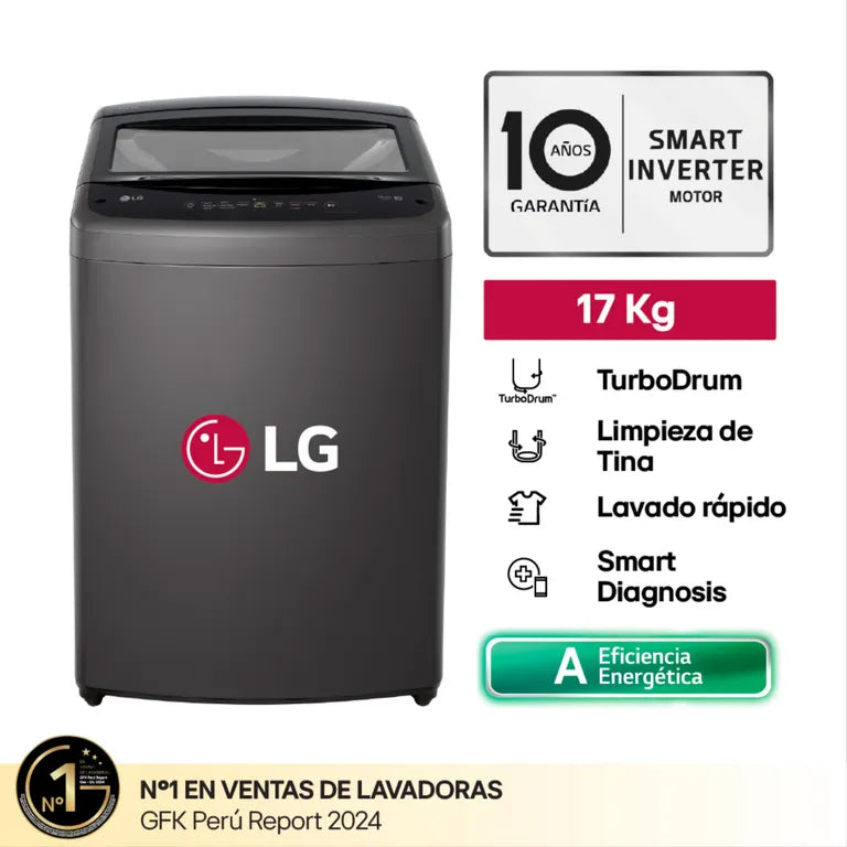 Lavadora 17KG Smart Inverter Negro WT17BVTB