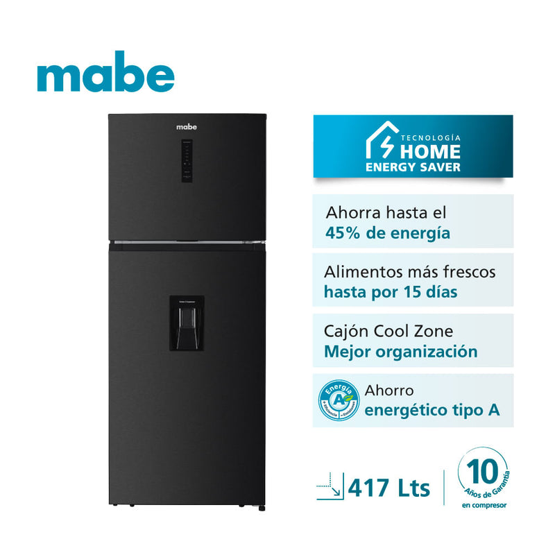 Refrigeradora Mabe 417L Top Mount RMN415PAPRP0 Negro