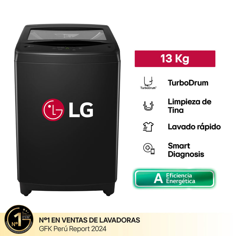 Lavadora LG Carga Superior 13Kg WT13OBVTB Onyx Negro