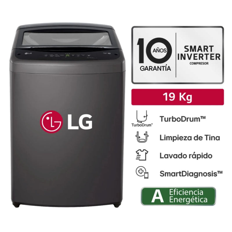 Lavadora LG 19 Kg Carga Superior WT19BVTB Negro Claro