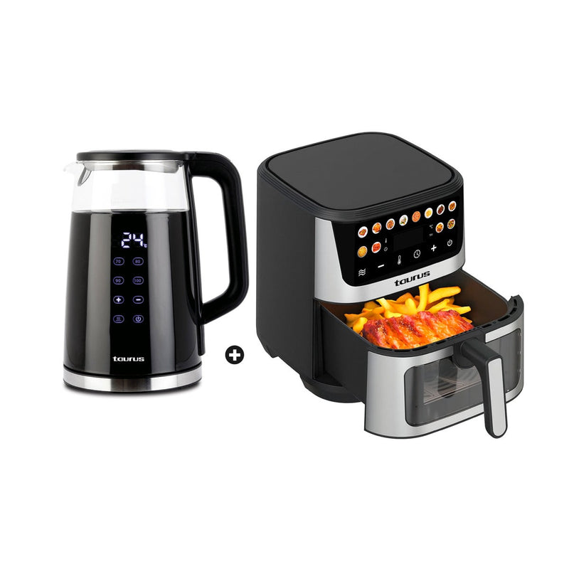 Freidora De Aire Taurus - Aero Crispy II 8L + Hervidor Taurus Neoglass 1.7 L - COMBO