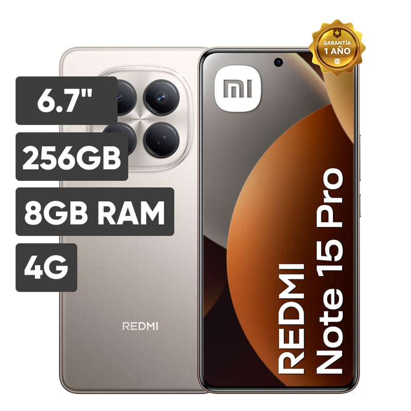 Smartphone XIAOMI Redmi Note 15 PRO 6.7" 8GB 256GB 200MP+8MP Gris