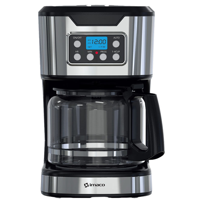 Cafetera Digital IMACO 12 Tazas CM1282 Acero y Negro
