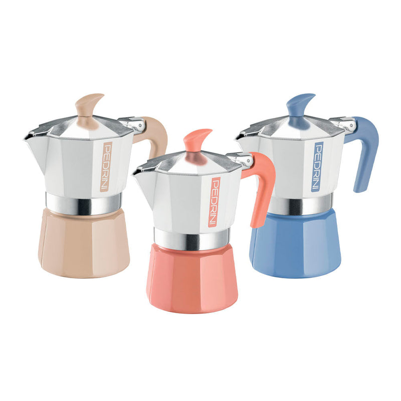 Cafetera Italiana Moka Pastel 3 Tazas Surtido