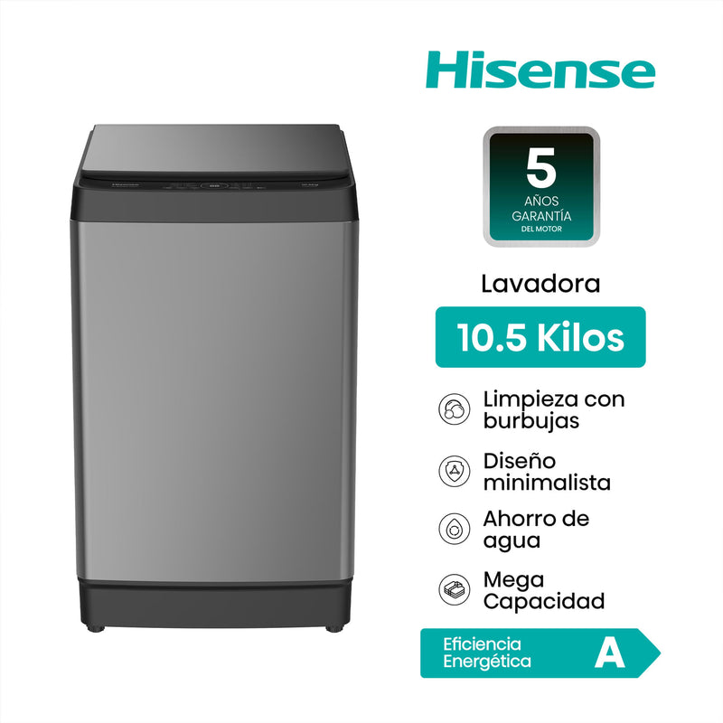 Lavadora Hisense 10.5 Kg Tl WT3K1131UT Gris