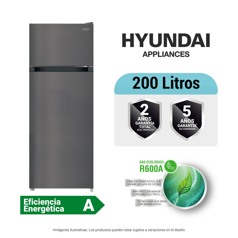 Refrigeradora Hyundai 200 L Frost HYRF201F Top Mount (Top Mount) Gris