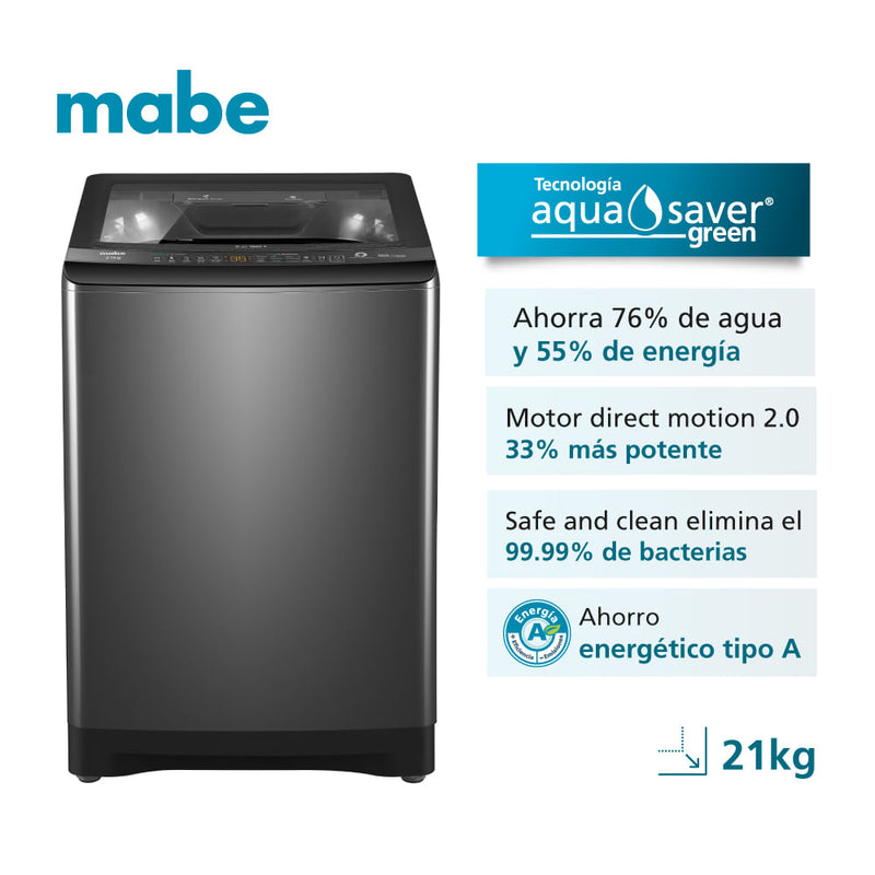 Lavadora Automática Mabe 21 kg LMA1220WDGBB0 Diamond Gray