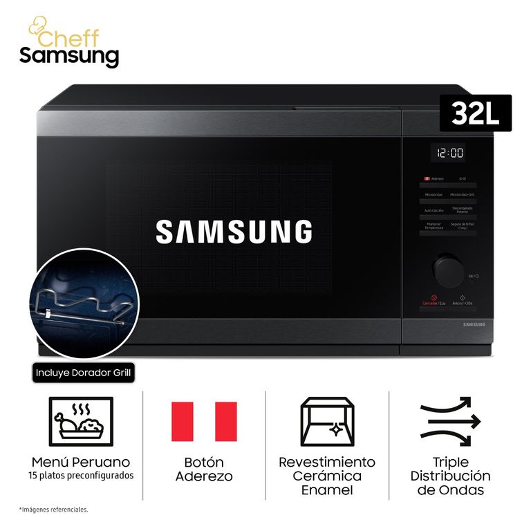 Horno Microondas Cheff 32L MG32DG4524AGPE con Dorador