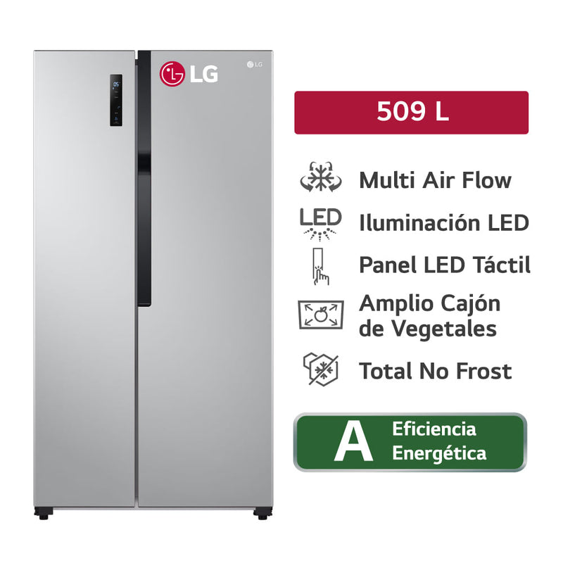 Refrigeradora LG LS51BPP Side By Side Smart Inverter 509L Plateado