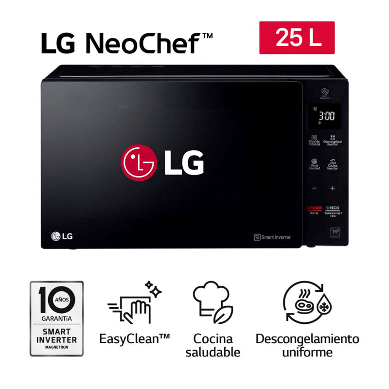 Horno Microondas LG MS2536GIS 25L EasyClean Negro