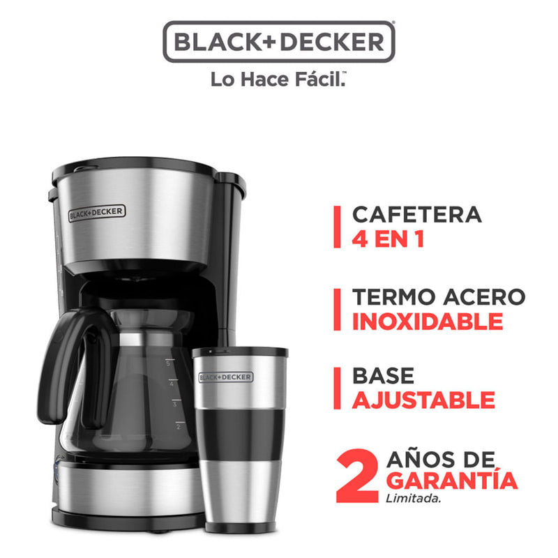 Cafetera BLACK+DECKER 4en1 5 Tazas CM07555S Negro