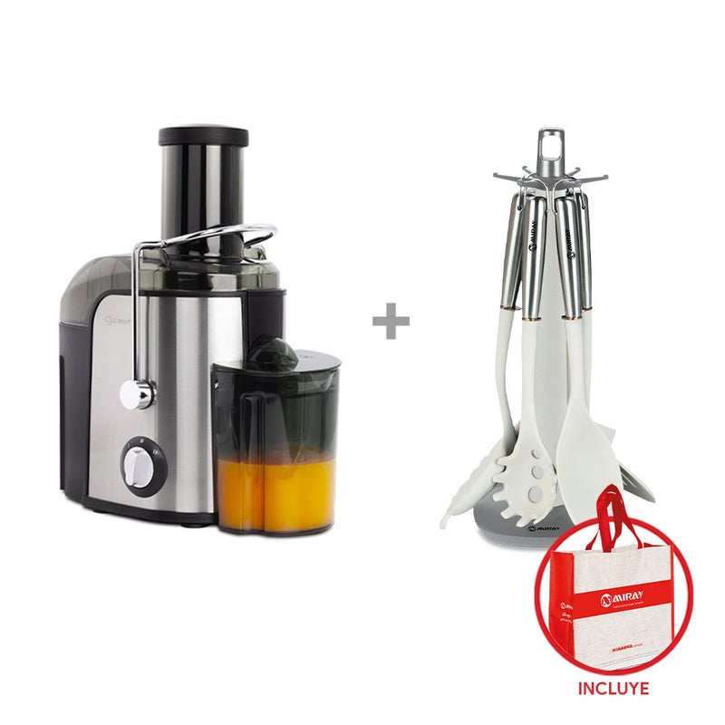 Extractor de Jugo Miray EM-40 + Set de Utensilios Miray SUM-62  + Bolso Miray BMM-74