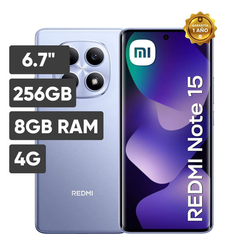 Smartphone XIAOMI Redmi Note 15 6.7" 8GB 256GB 108MP+8MP Morado